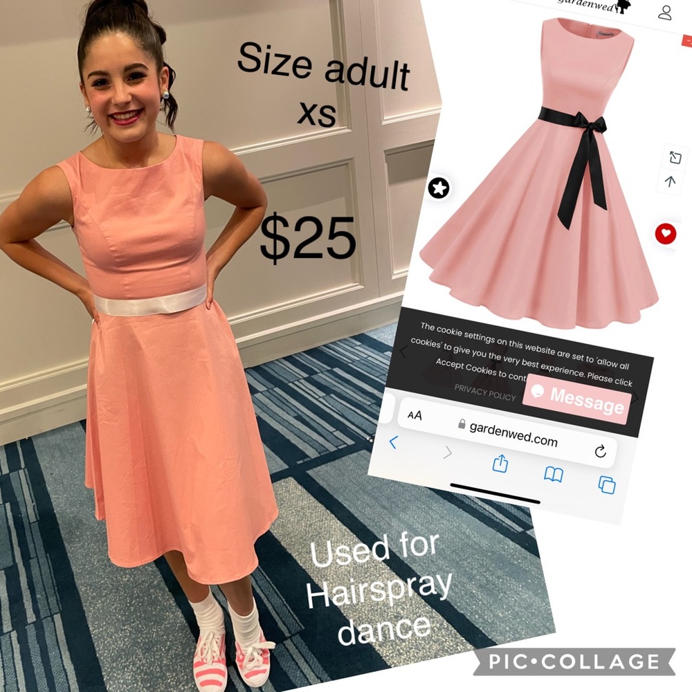 Coral dress used as Hairspray inspired dance costume - size adult xs